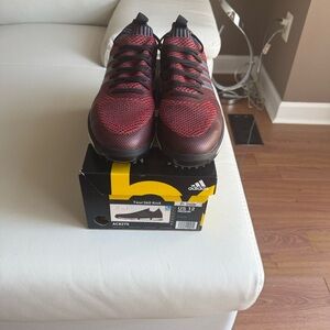 Adidas Men's Tour360 Knit Golf Shoe Red, Black with grey accents Athletic Shoes